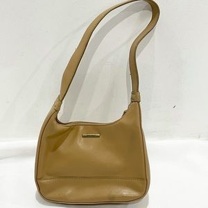 Nine West Brown Beige Leather Purse Shoulder Handb